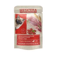 STATERA влажный корм для взрослых кошек с уткой и печенью в желе