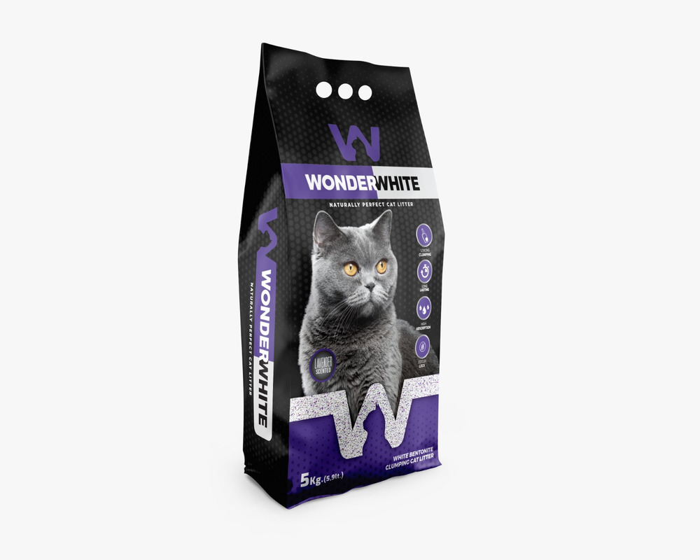 Наполнитель Wonder White Lavender комкующийся c ароматом лаванды