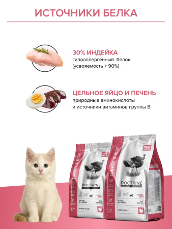 DOCTRINE сухой корм для котят всех пород с индейкой и рисом
