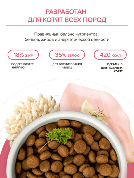 DOCTRINE сухой корм для котят всех пород с индейкой и рисом