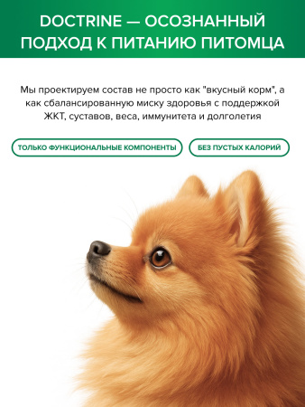 DOCTRINE сухой корм для взрослых собак мелких пород с телятиной и олениной