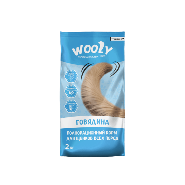 WOOLY сухой корм для щенков всех пород с говядиной WOOLY сухой корм для щенков всех пород с говядиной