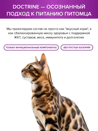 DOCTRINE сухой корм для кошек и котов с чувствительным пищеварением с индейкой и кроликом