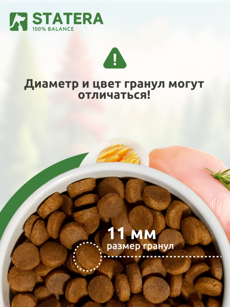 STATERA полнорационный сухой корм для взрослых собак всех пород с индейкой
