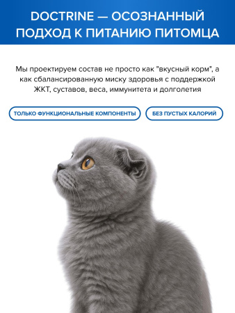 DOCTRINE сухой корм для взрослых кошек с лососем и белой рыбой