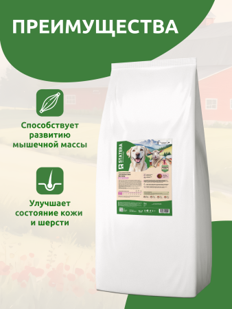 STATERA сухой корм для взрослых собак всех пород Мясное ассорти