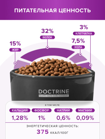 DOCTRINE сухой корм для кошек и котов с чувствительным пищеварением с индейкой и кроликом