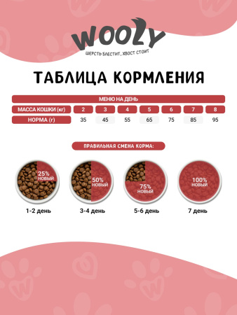 WOOLY сухой корм для взрослых кошек с курицей