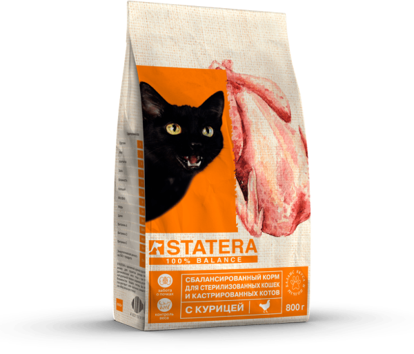 STATERA сухой корм для стерилизованных кошек и кастрированных котов с курицей STATERA сухой корм для стерилизованных кошек и кастрированных котов с курицей
