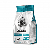 Сухой беззерновой корм DOCTRINE для стерилизованных кошек и кастрированных котов с индейкой и лососем 10кг