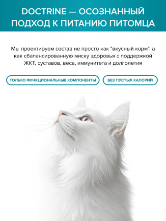 DOCTRINE сухой корм для стерилизованных кошек и кастрированных котов с индейкой и лососем