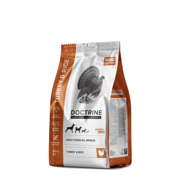 DOCTRINE сухой корм для взрослых собак всех пород с индейкой и рисом
