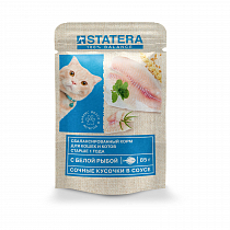Полнорационный консервированный корм для взрослых котов с рыбой в соусе STATERA