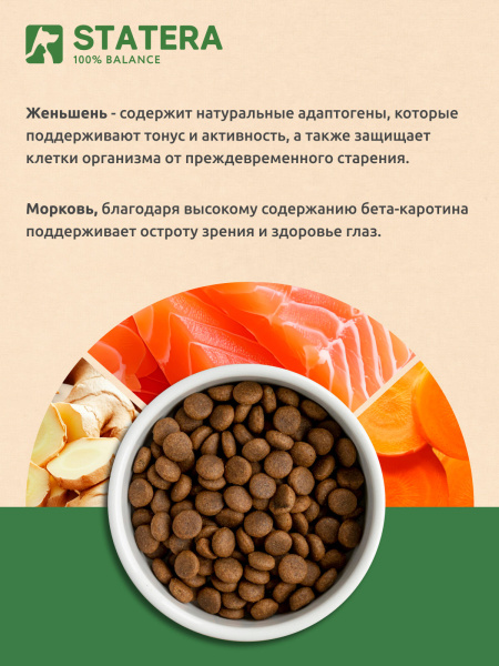 STATERA сухой корм для взрослых собак всех пород с лососем