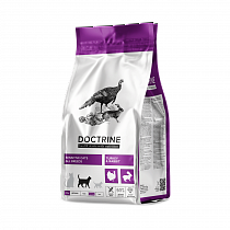 Сухой беззерновой корм DOCTRINE для кошек и котов с чувствительным пищеварением с индейкой и кроликом 10кг