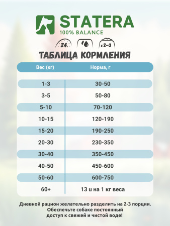 STATERA сухой корм для взрослых собак всех пород с лососем