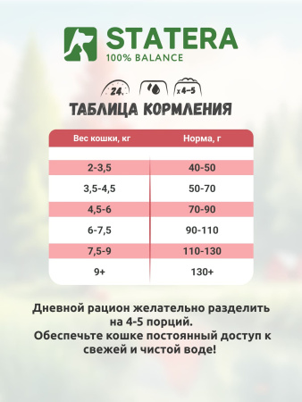 STATERA сухой корм для взрослых кошек и котов с говядиной