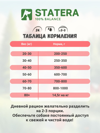 STATERA сухой корм для взрослых собак средних и крупных пород с ягненком