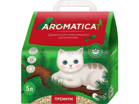 Наполнитель "AromatiCat" 5л. древесный комкующийся PREMIUM