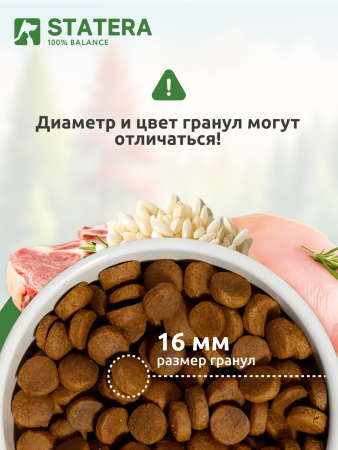 STATERA сухой корм для взрослых собак всех пород Мясное ассорти