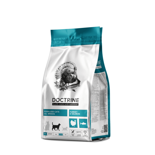 DOCTRINE сухой корм для стерилизованных кошек и кастрированных котов с индейкой и лососем DOCTRINE сухой корм для стерилизованных кошек и кастрированных котов с индейкой и лососем